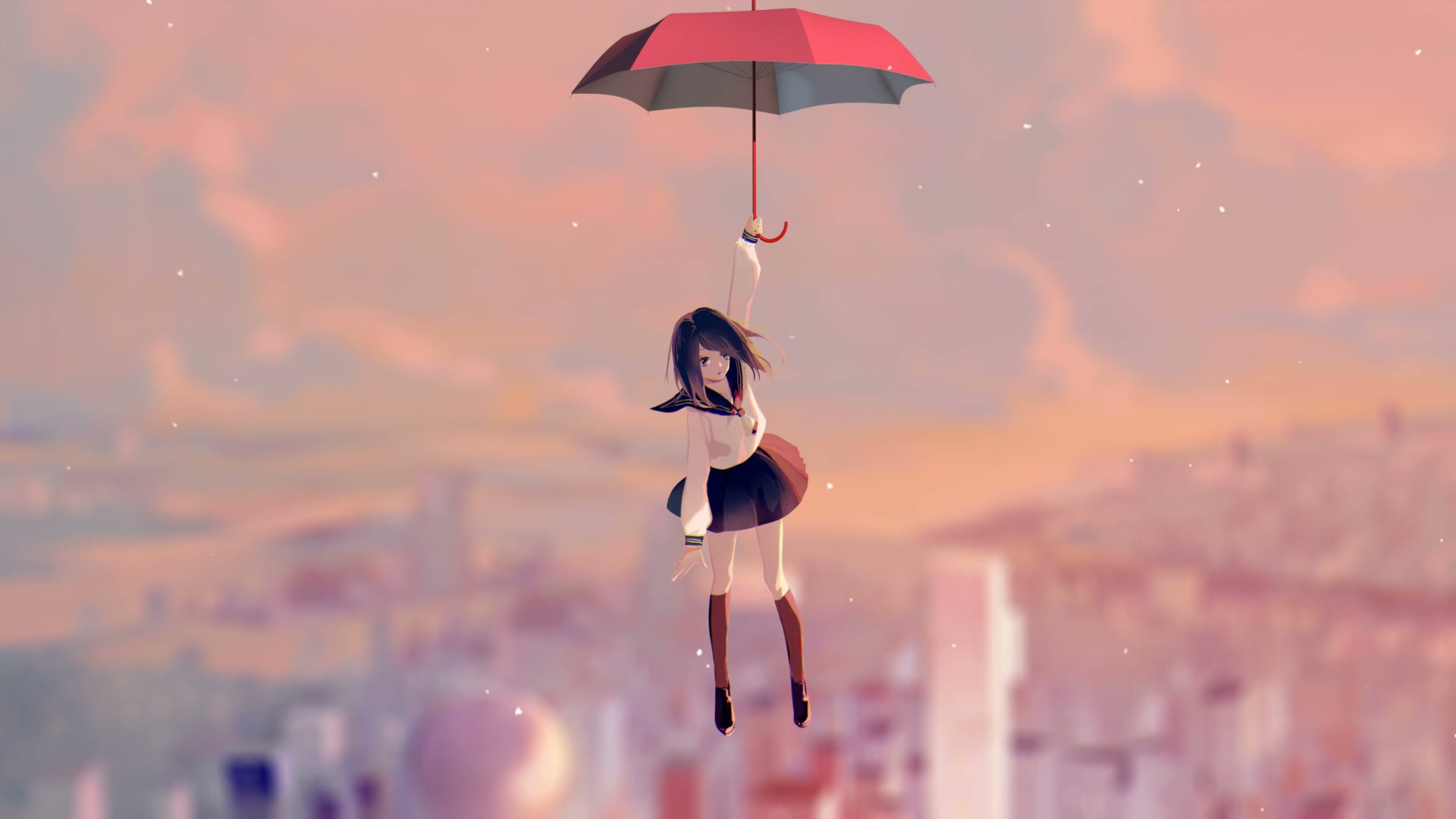 伞下悬浮少女