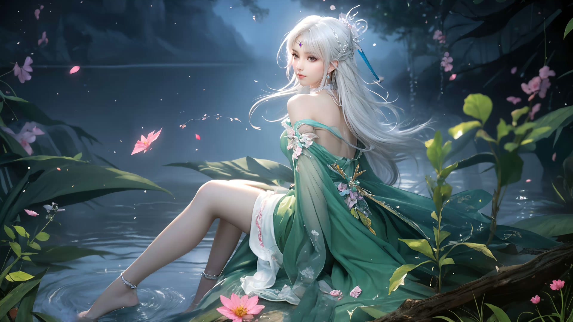 水中绿衣仙女