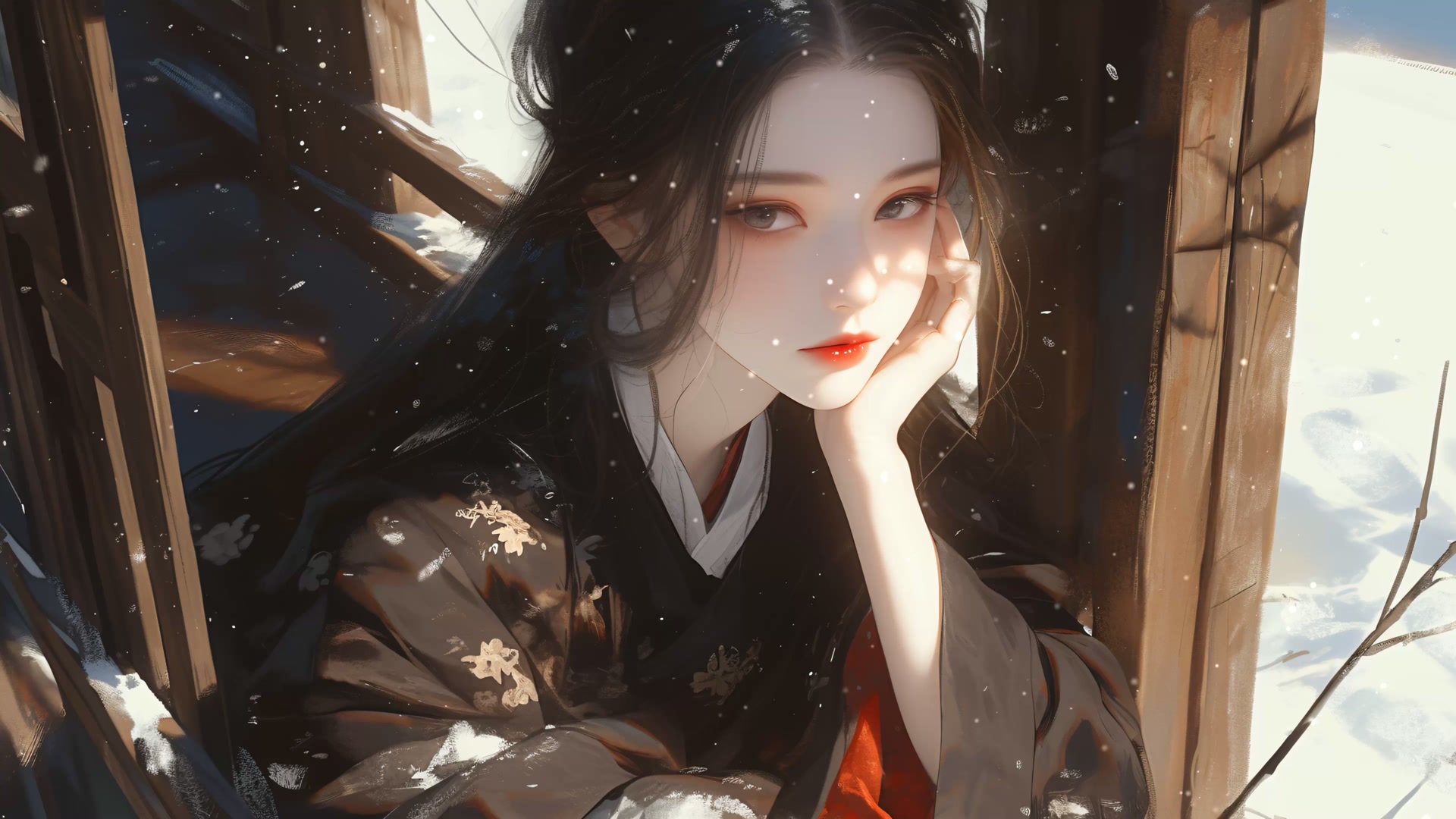 窗边古风少女