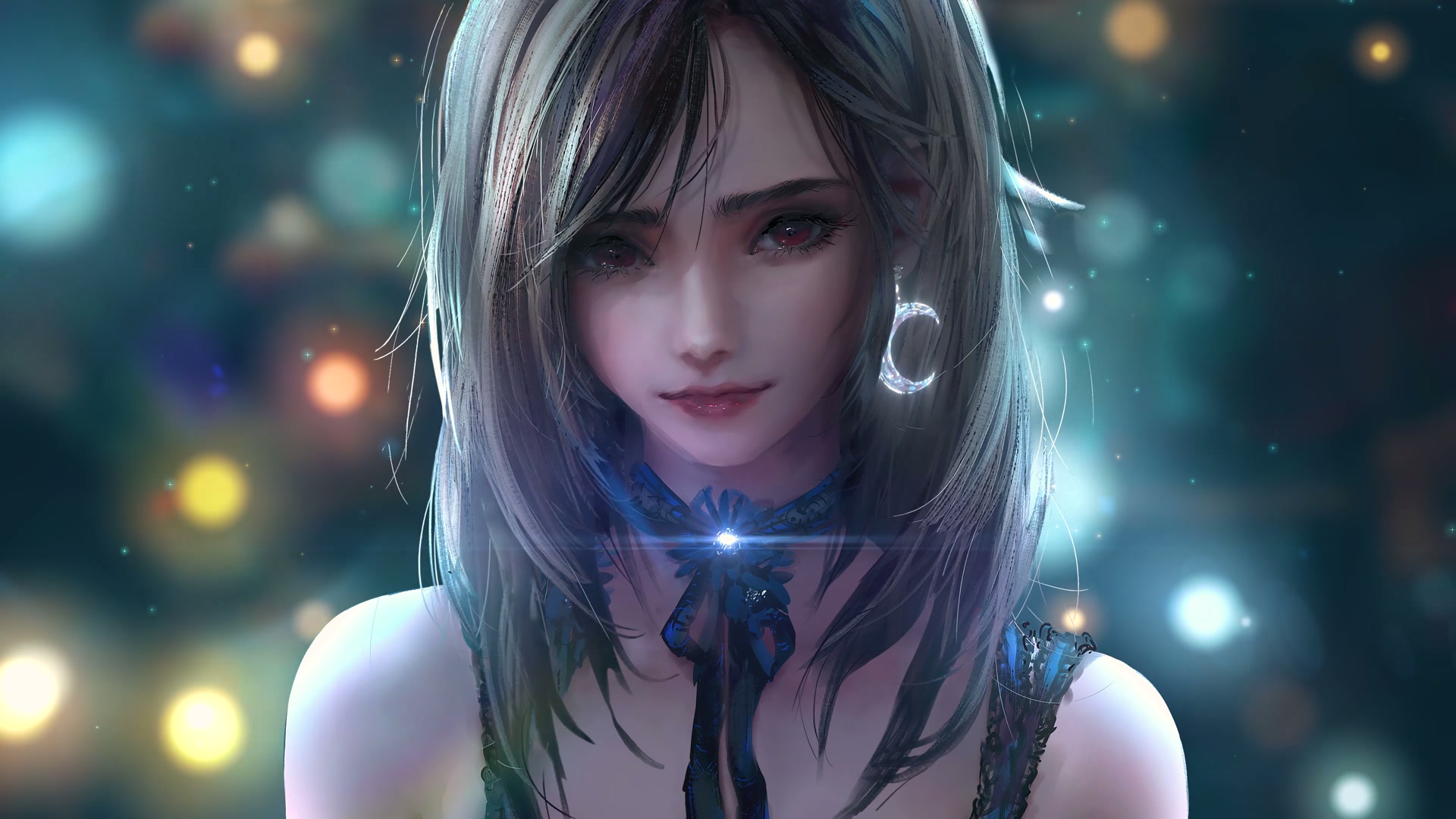 银发红瞳少女