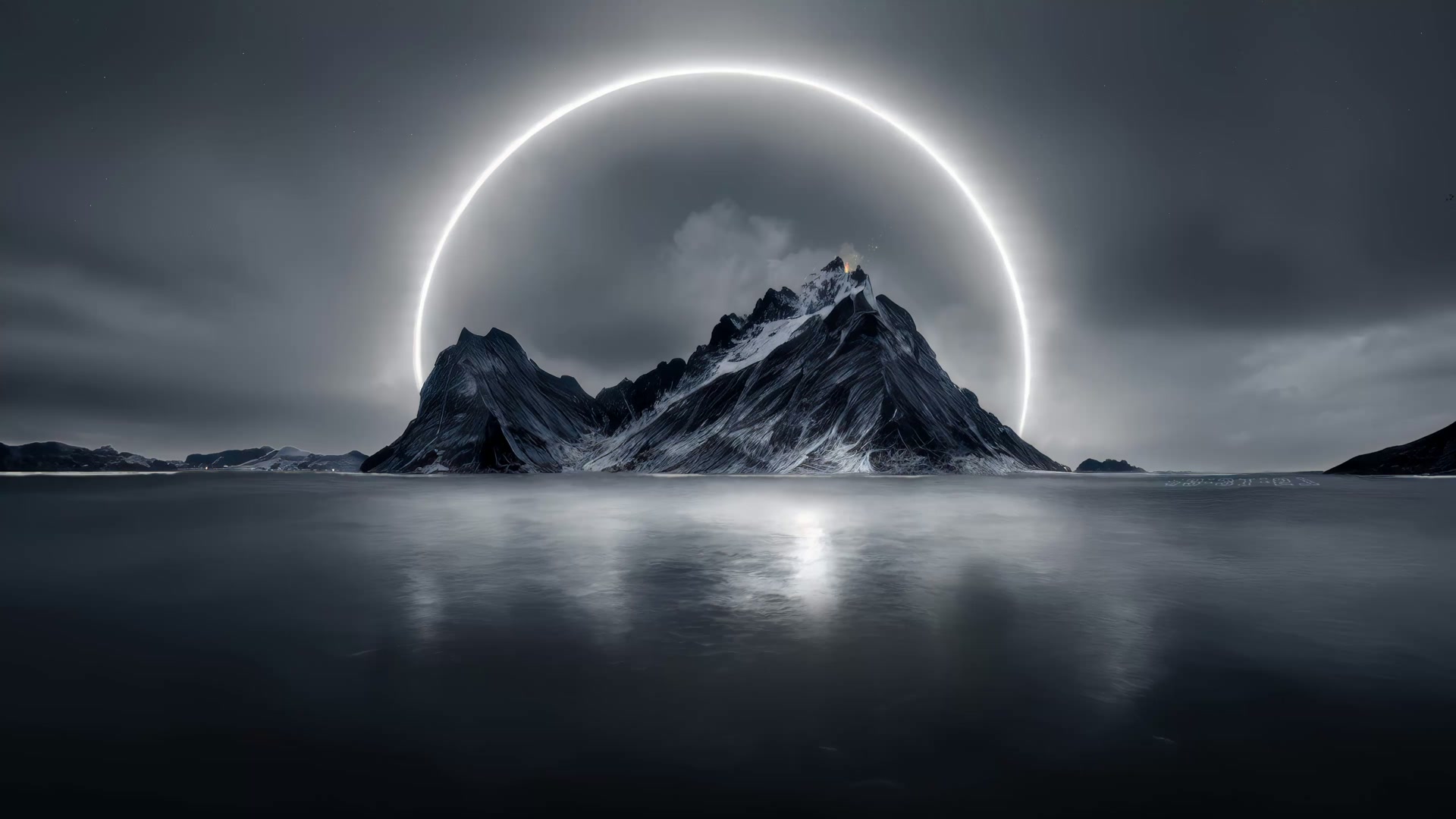 光环下的雪山