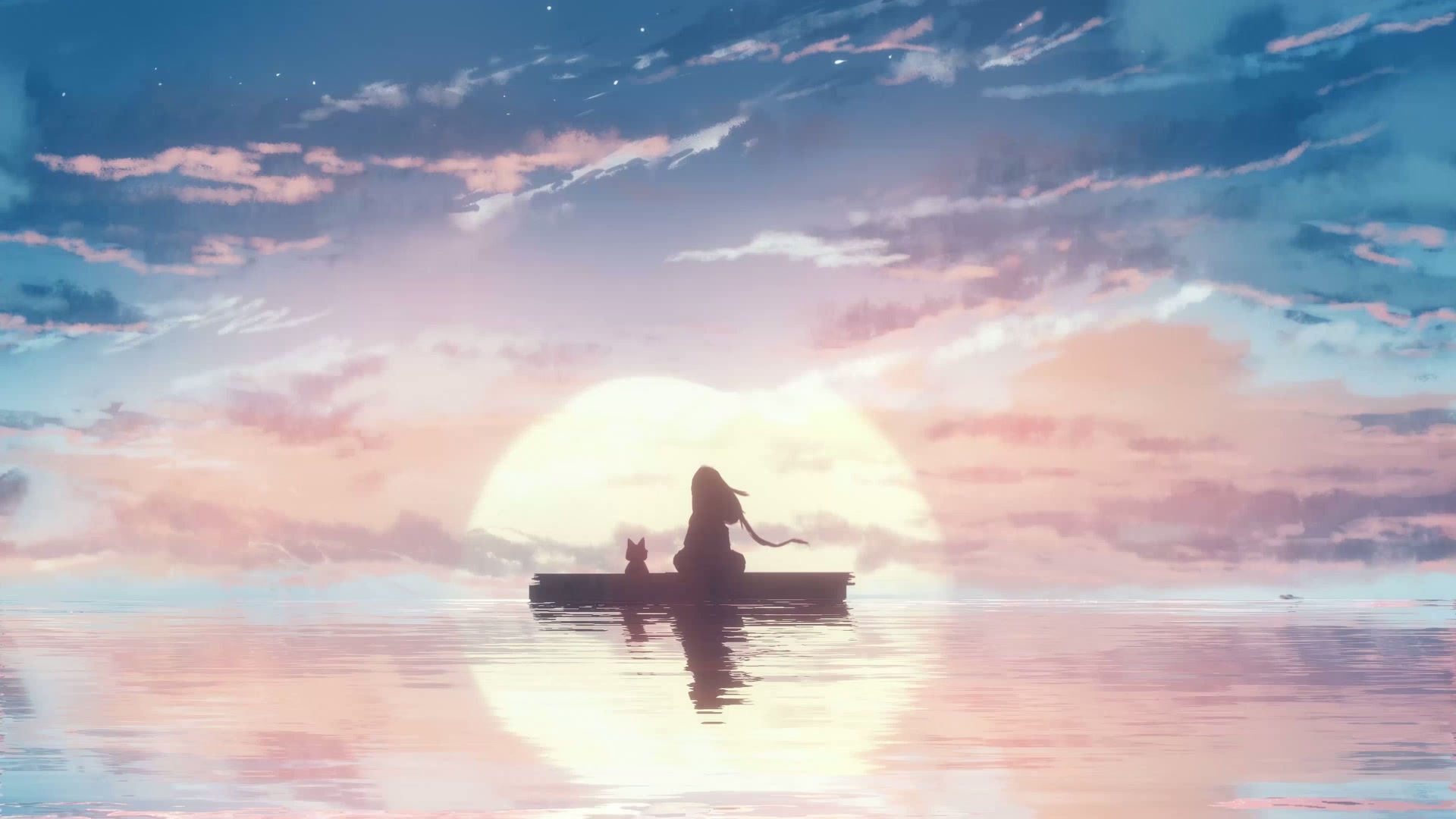 夕阳下的少女