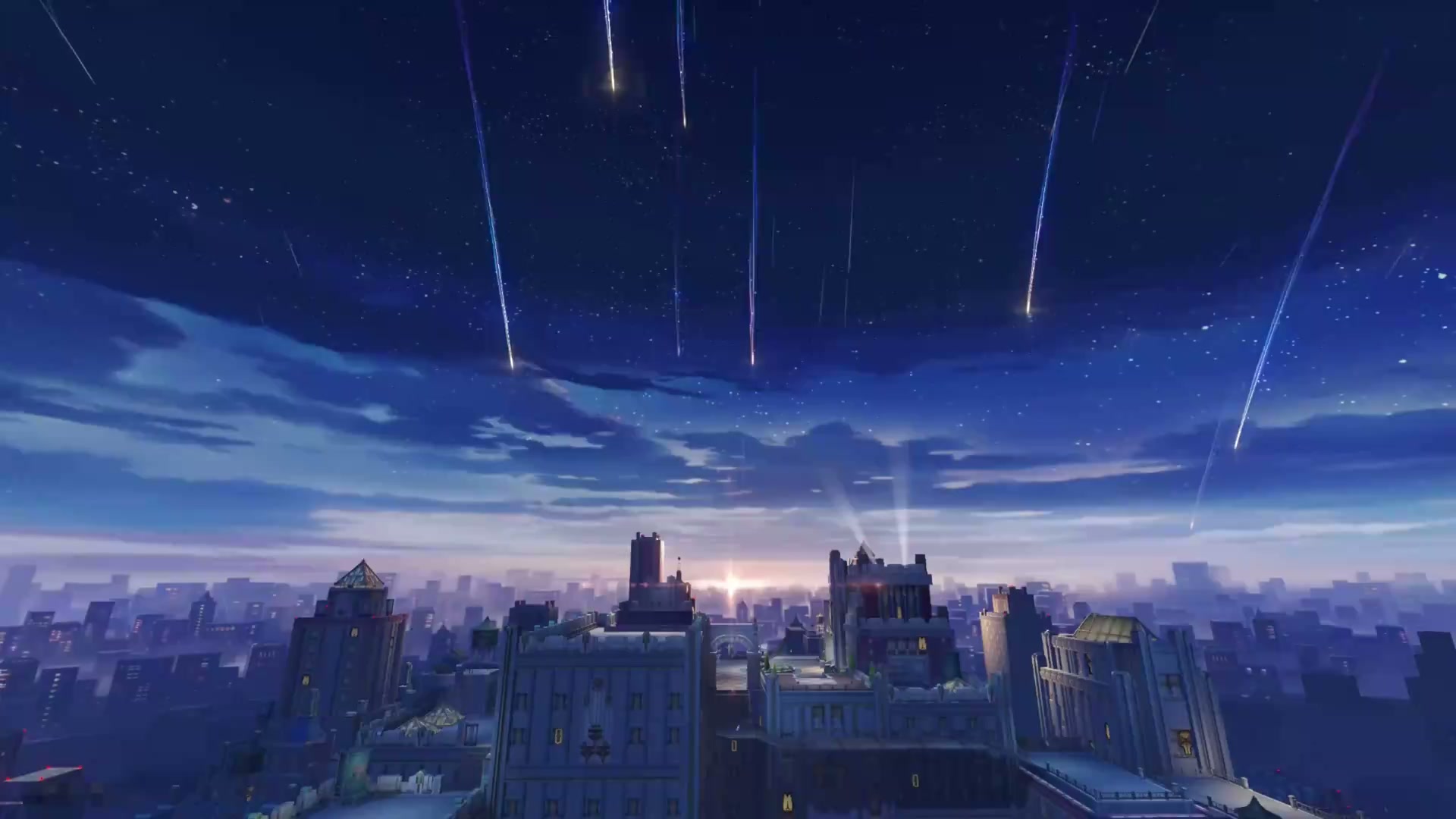 流星雨过城市