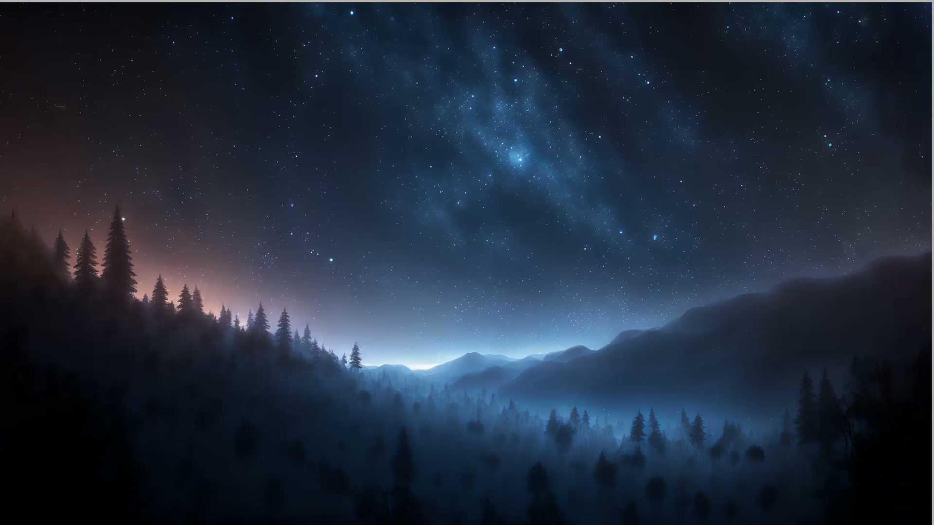 静谧星空森林