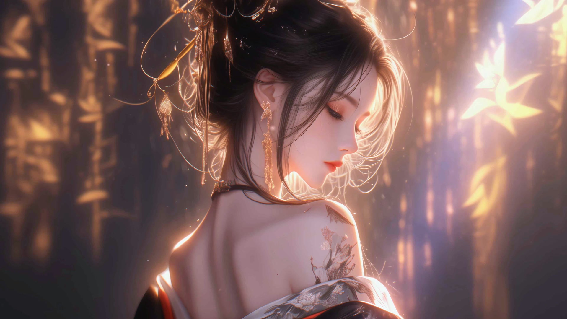 侧颜玉背流光