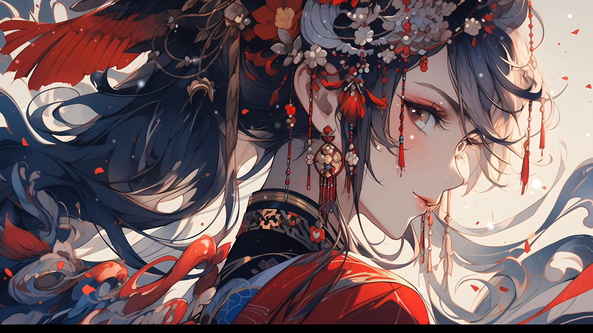 古风红衣美人
