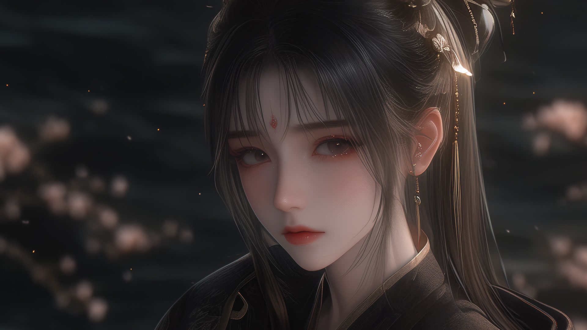 古风黑衣美人