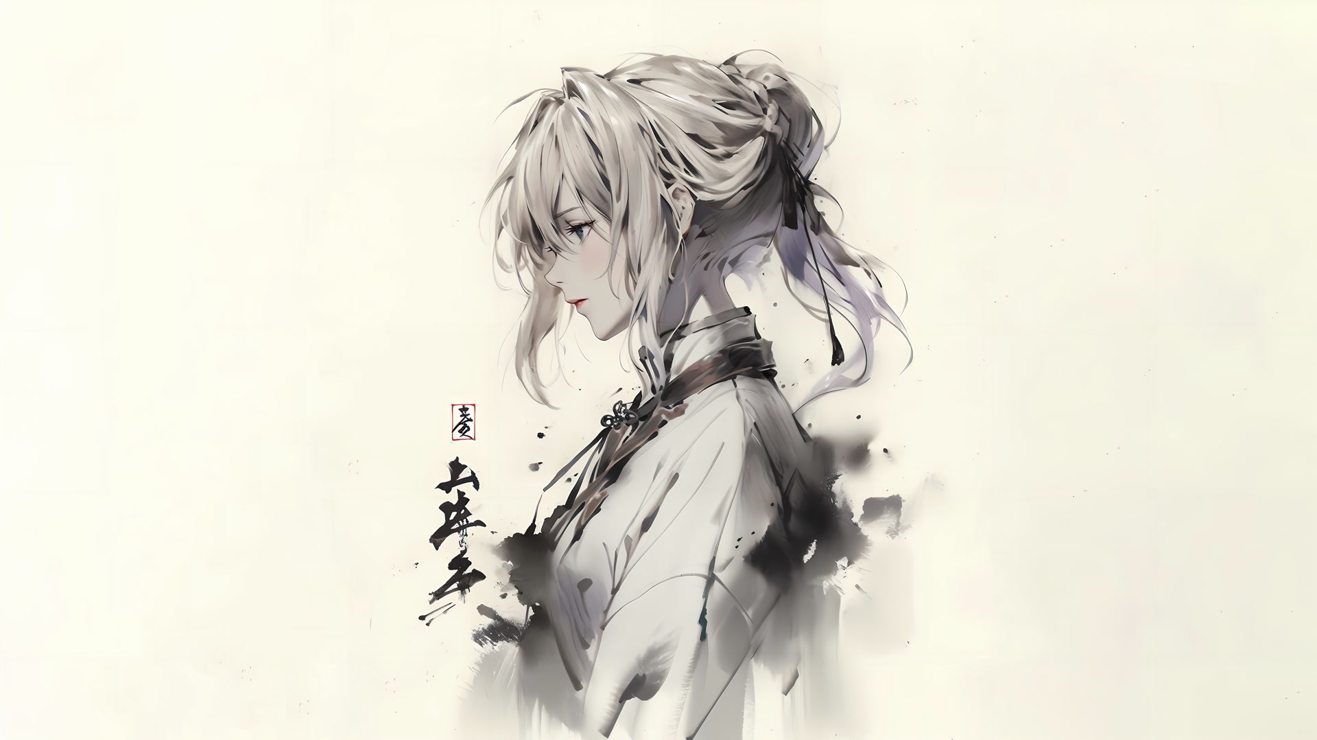 水墨古风少女