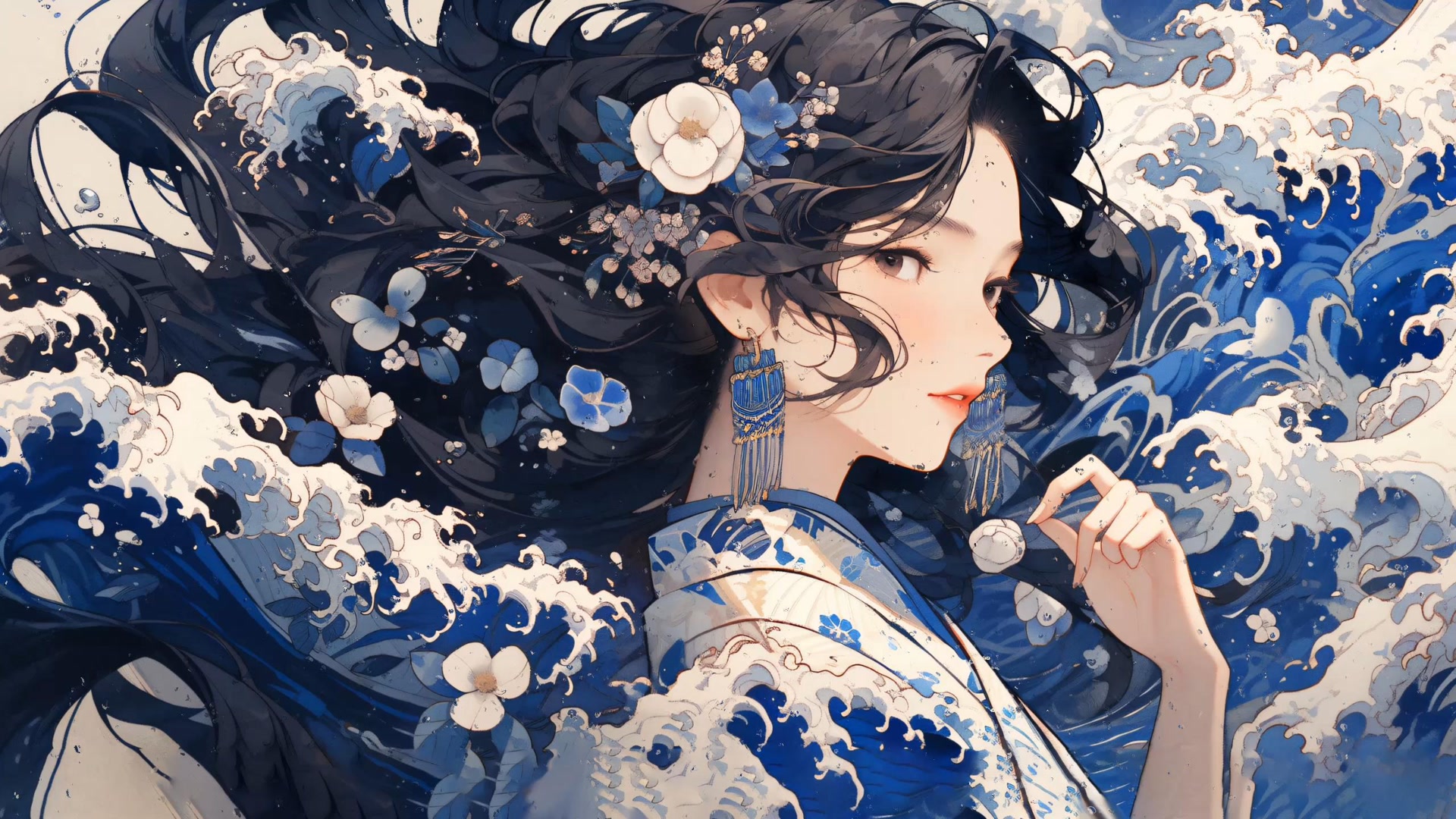 海浪古风女子