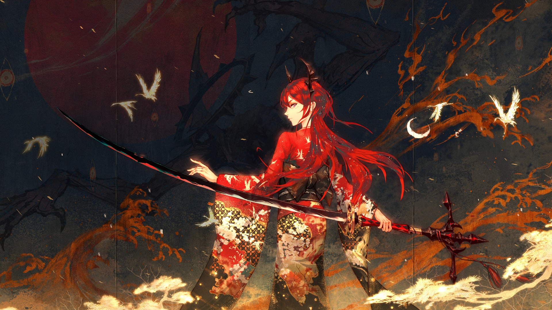 红发持刀少女