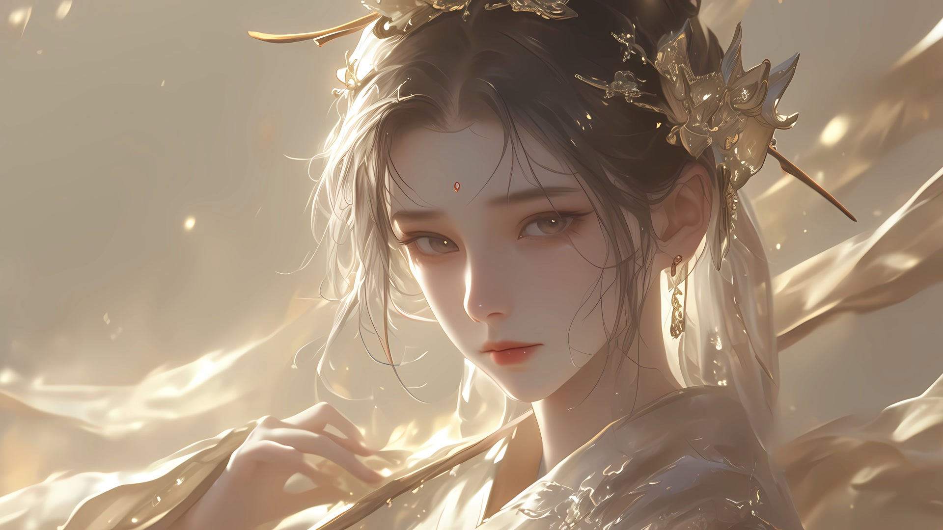 金钗白衣神女