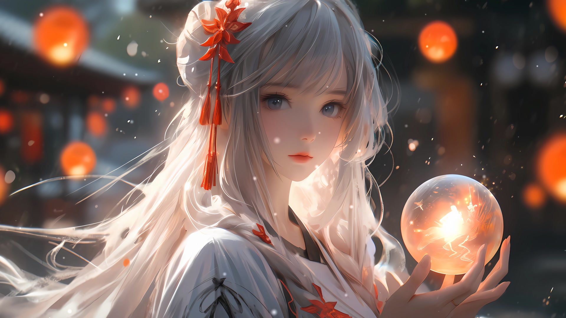 银发少女托球