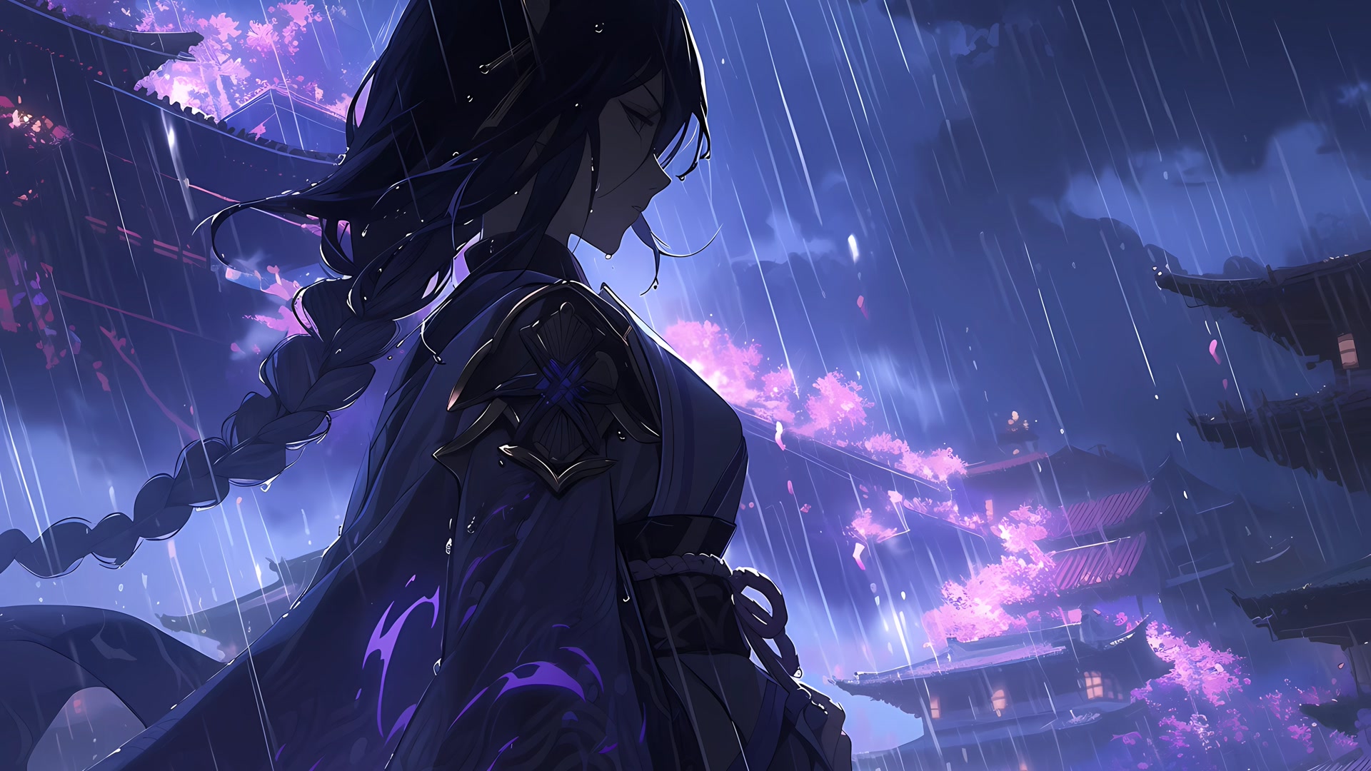 雨夜樱花美人