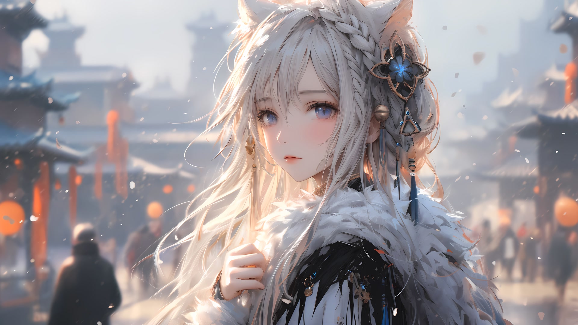 雪中狐耳少女