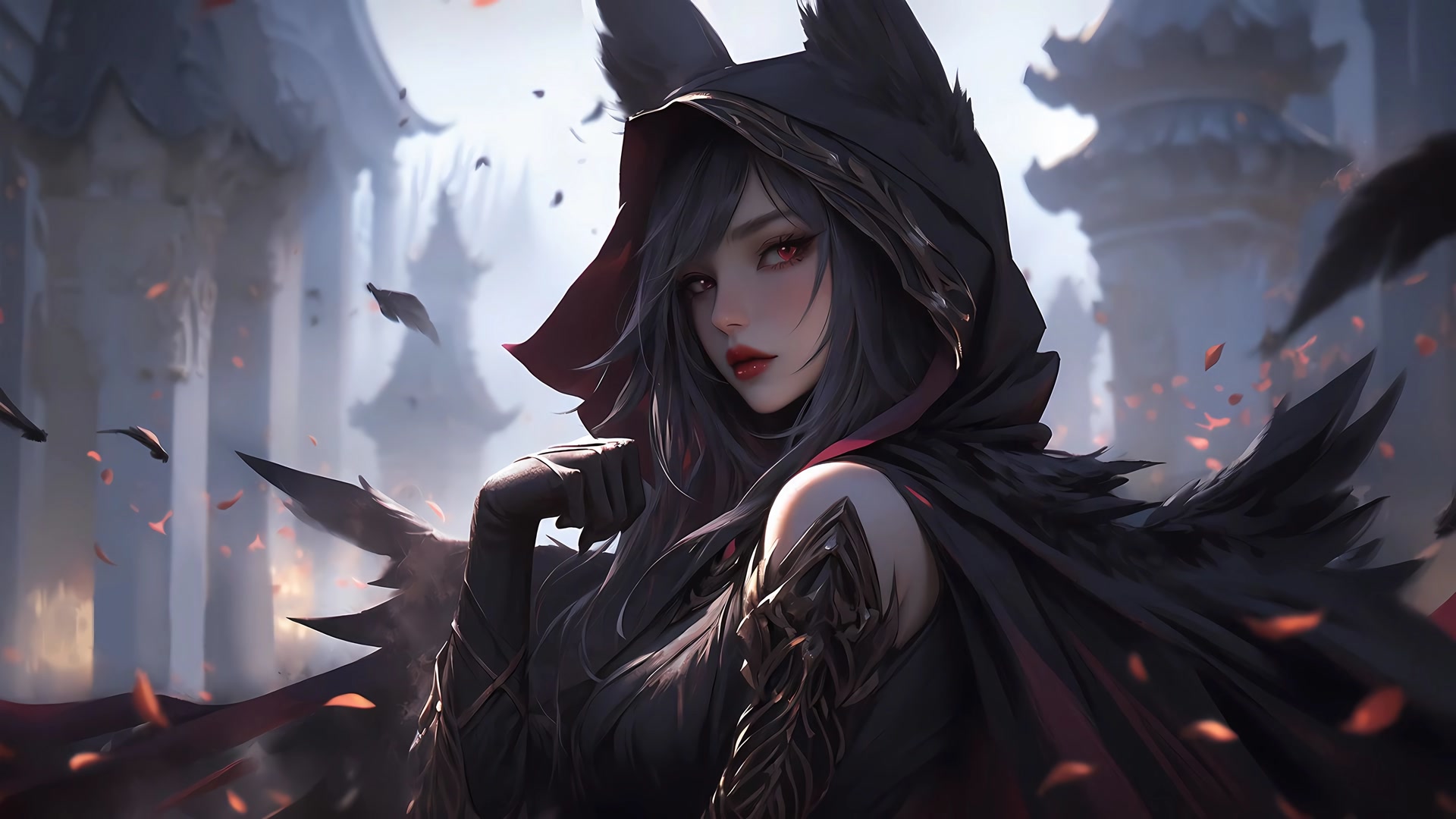 黑袍狐耳少女