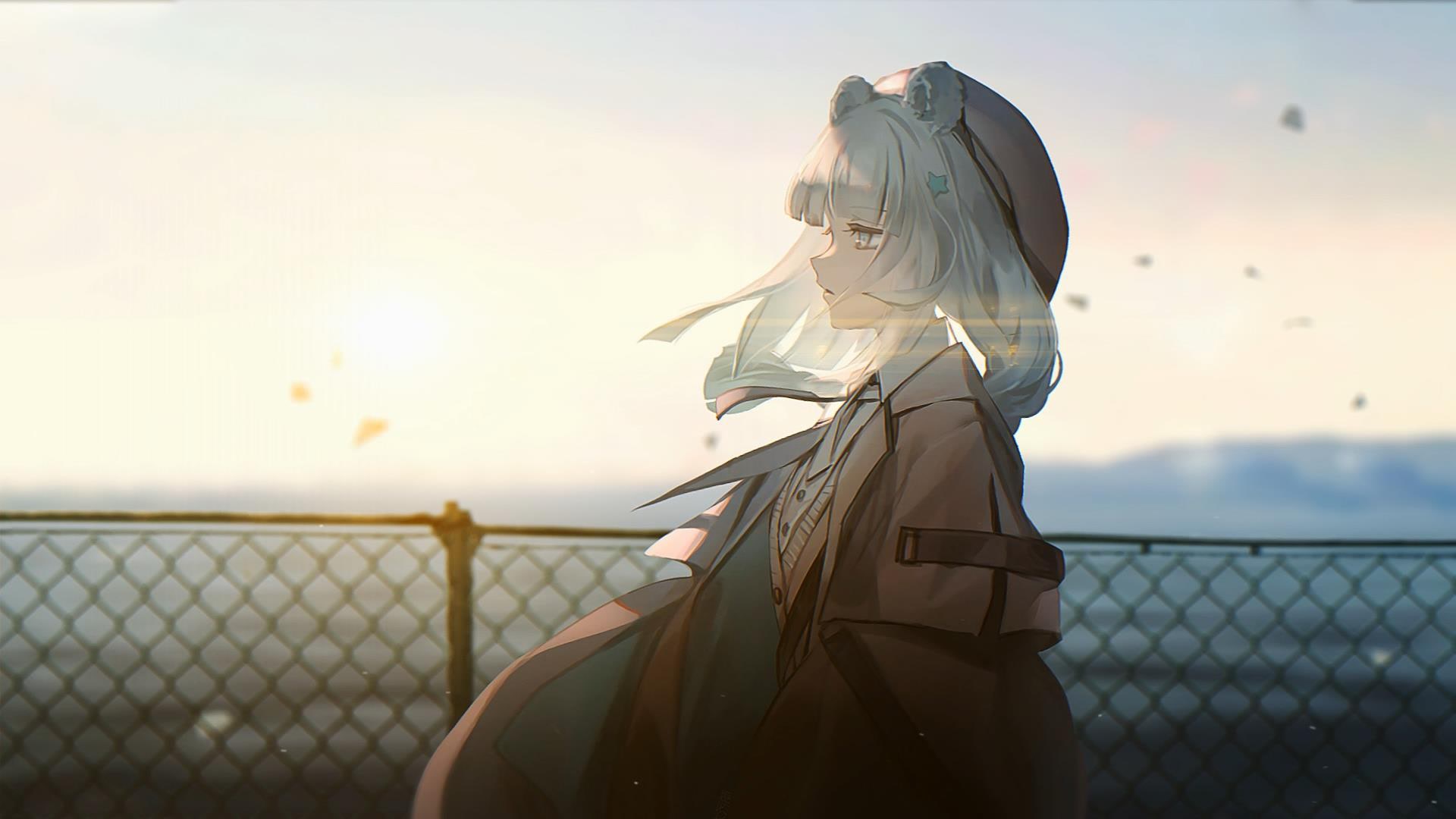 夕阳下的少女