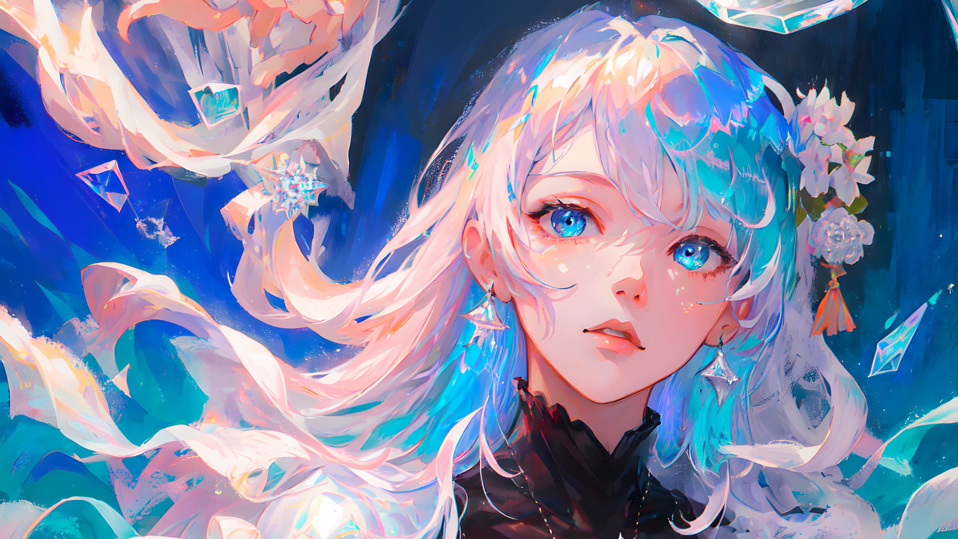 梦幻蓝发少女