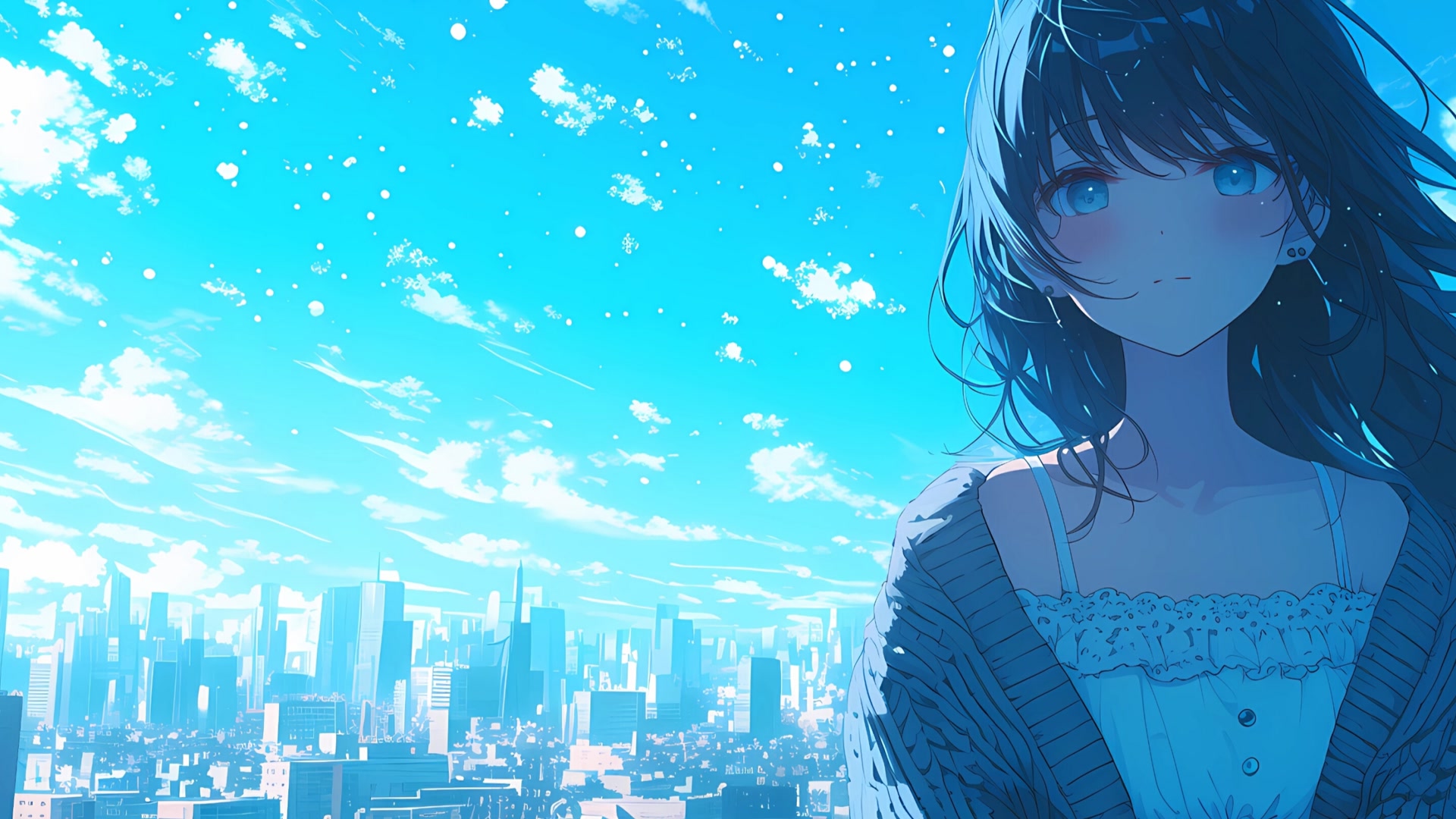 蓝眸少女雪城