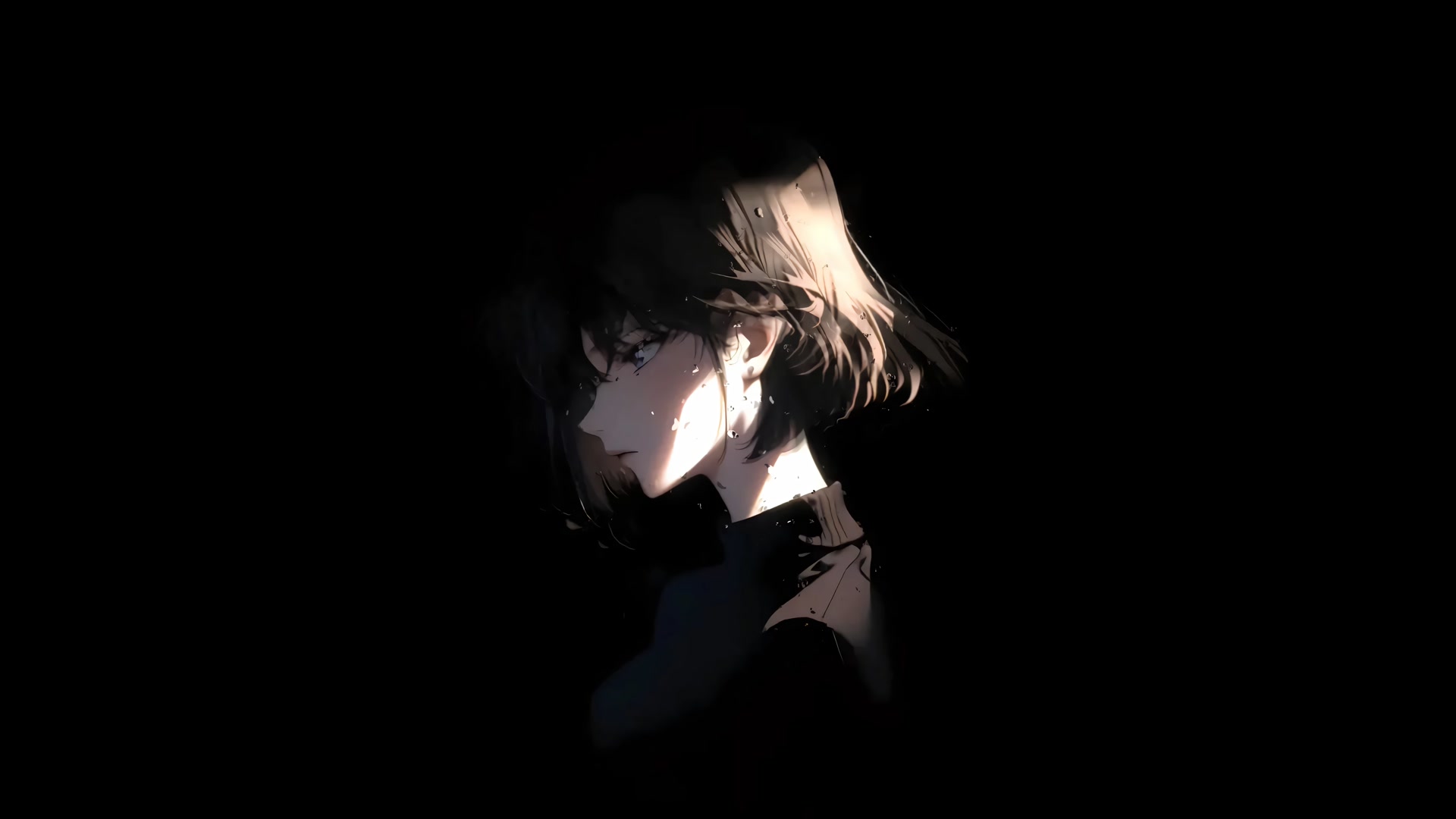 逆光中的少女