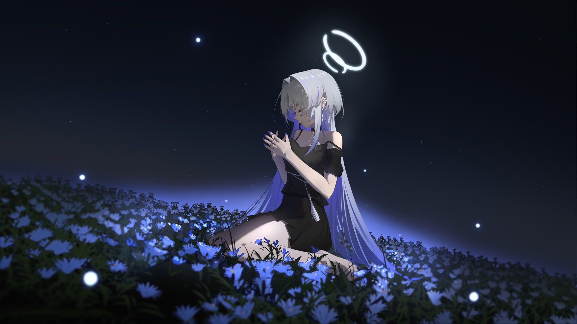 银发少女夜花