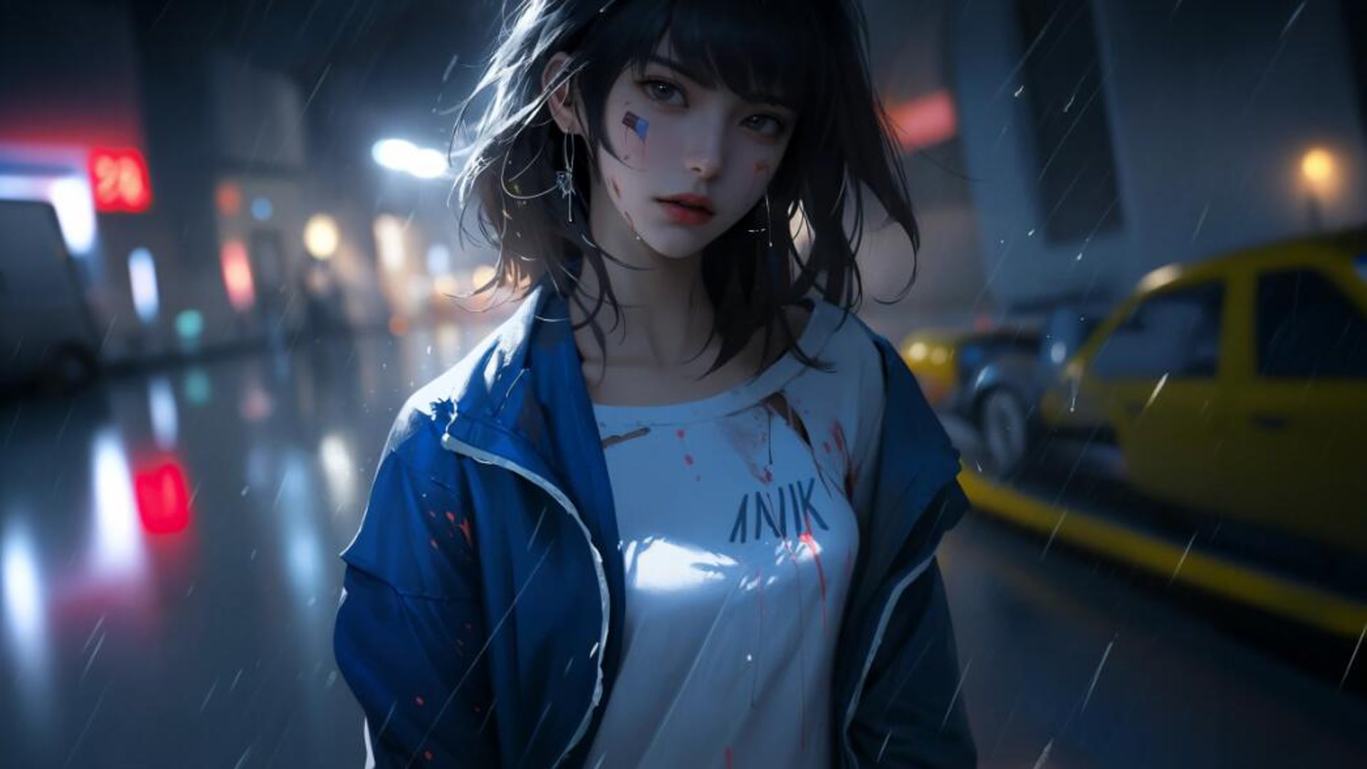 雨夜街头的少