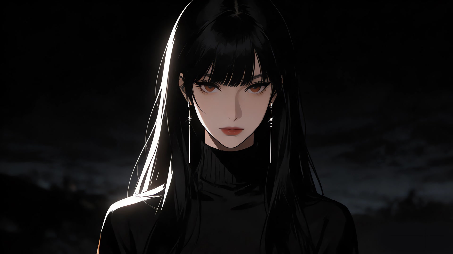 黑发冷艳少女