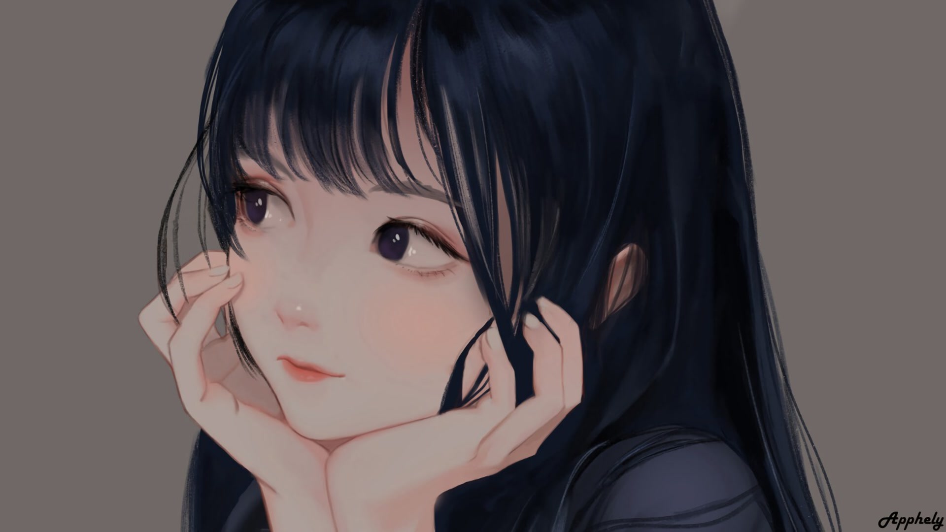 黑发紫眸少女