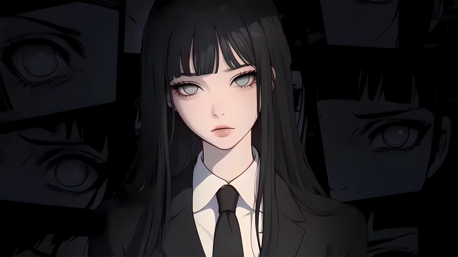 黑发西装少女