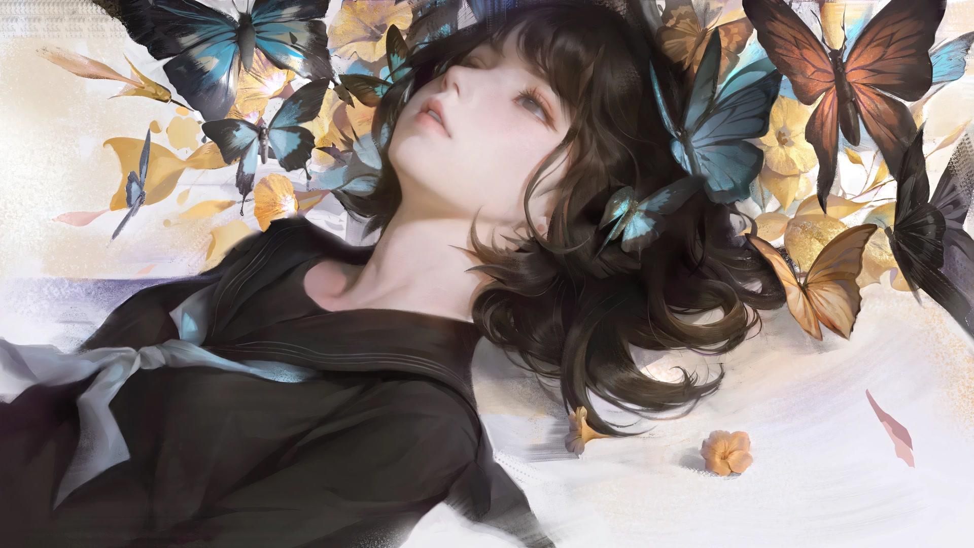 黑裙少女蝶舞