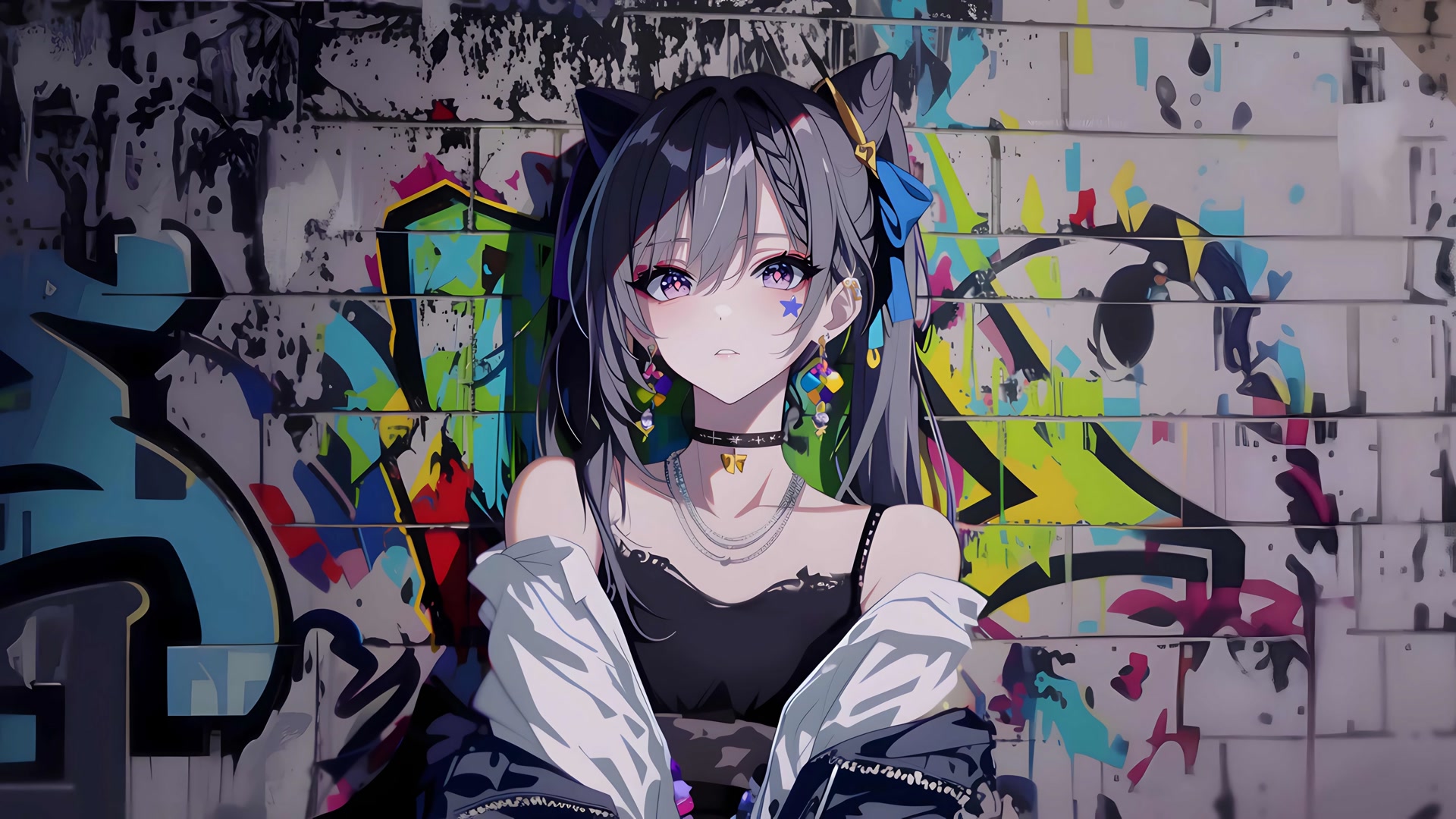 涂鸦猫耳少女