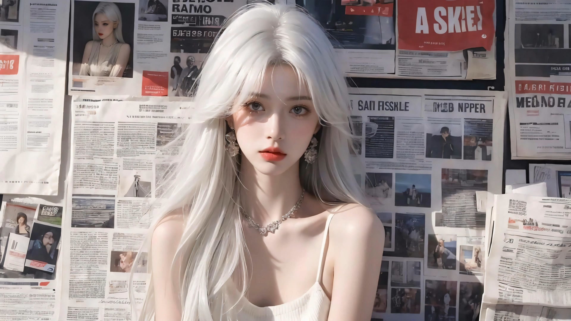 白发少女肖像