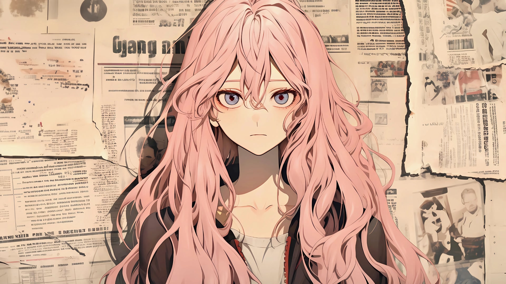 粉发蓝眼少女