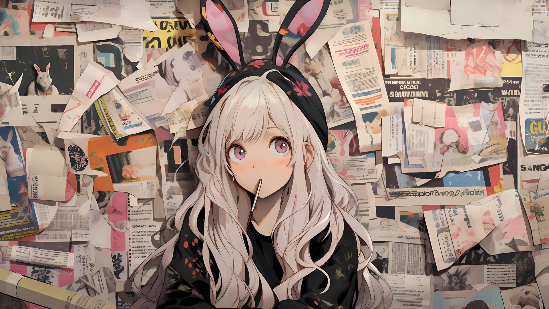 银发兔耳少女
