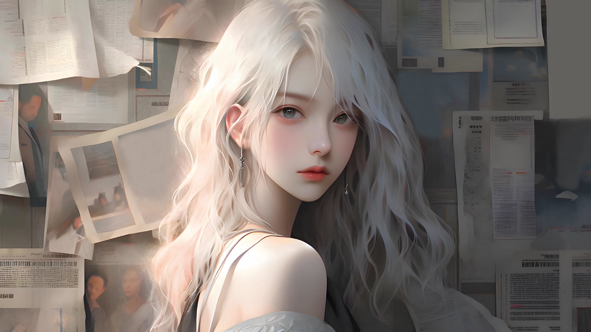 银发蓝眸少女