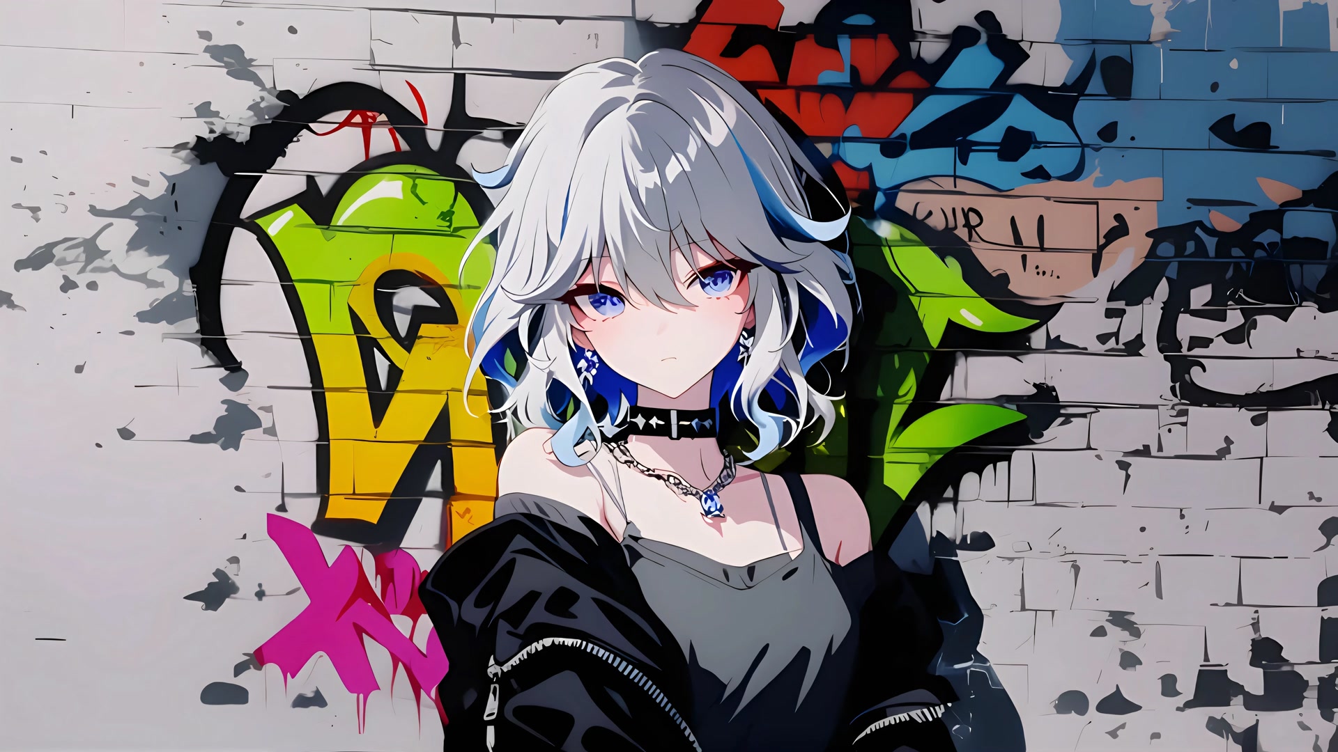 银发蓝瞳少女