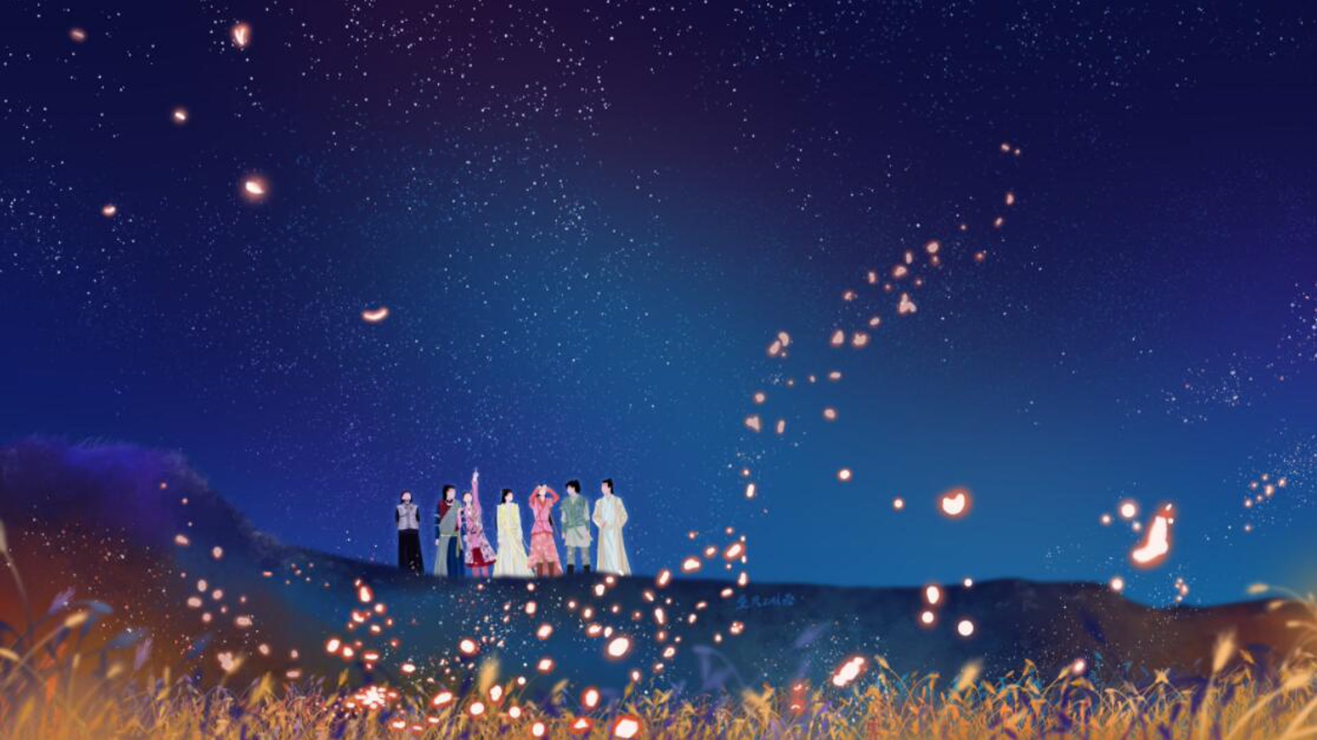 星空下的人群