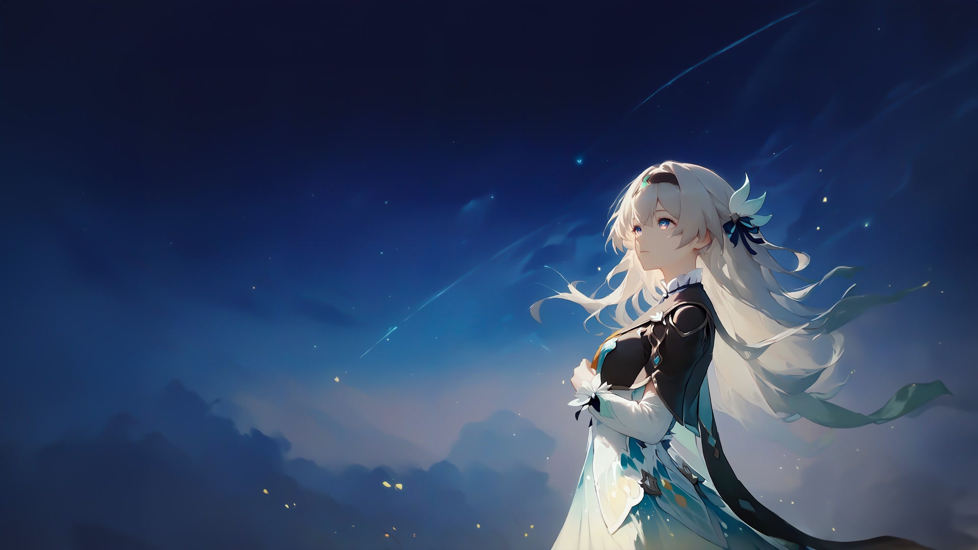 星空下的少女