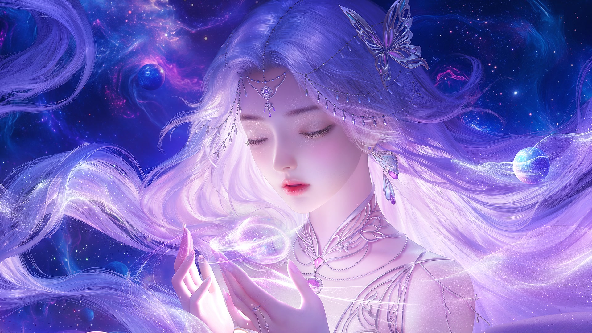紫发星河女神