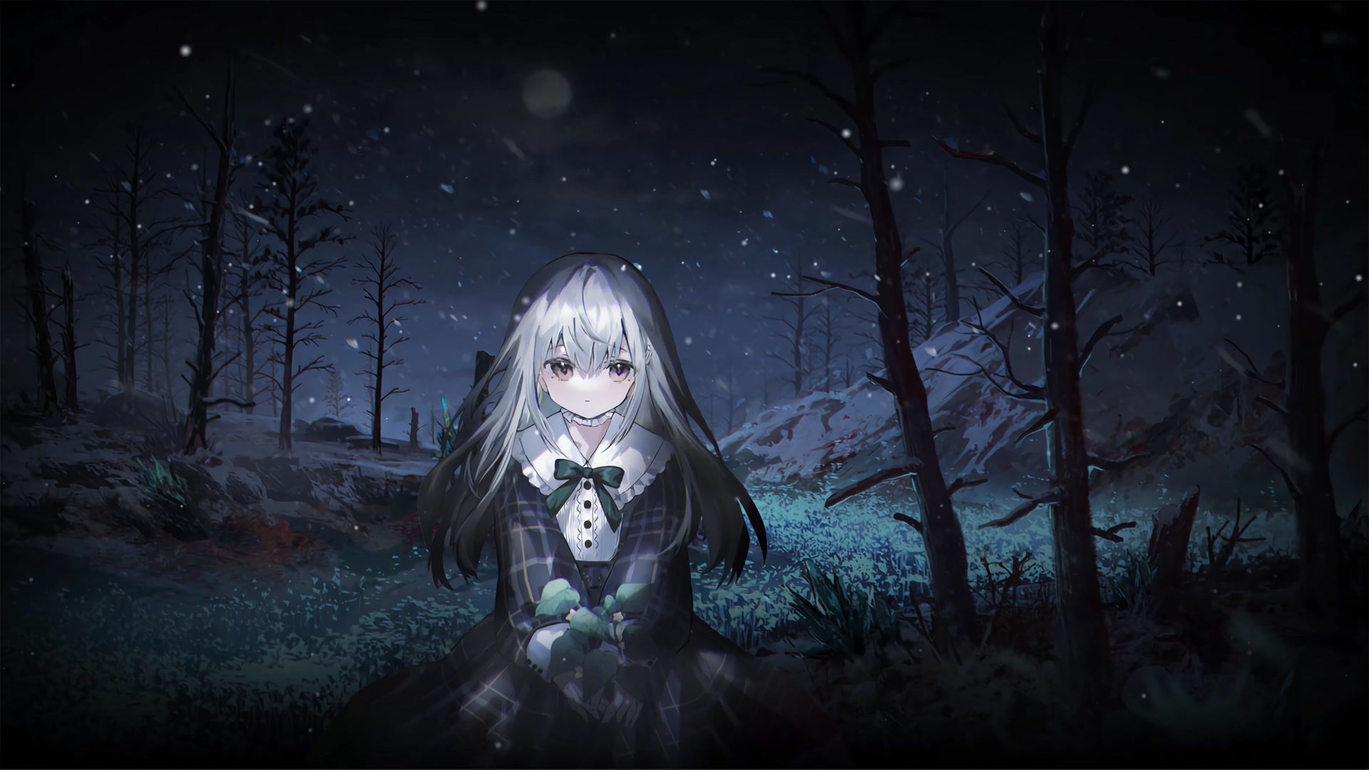 雪夜森林少女