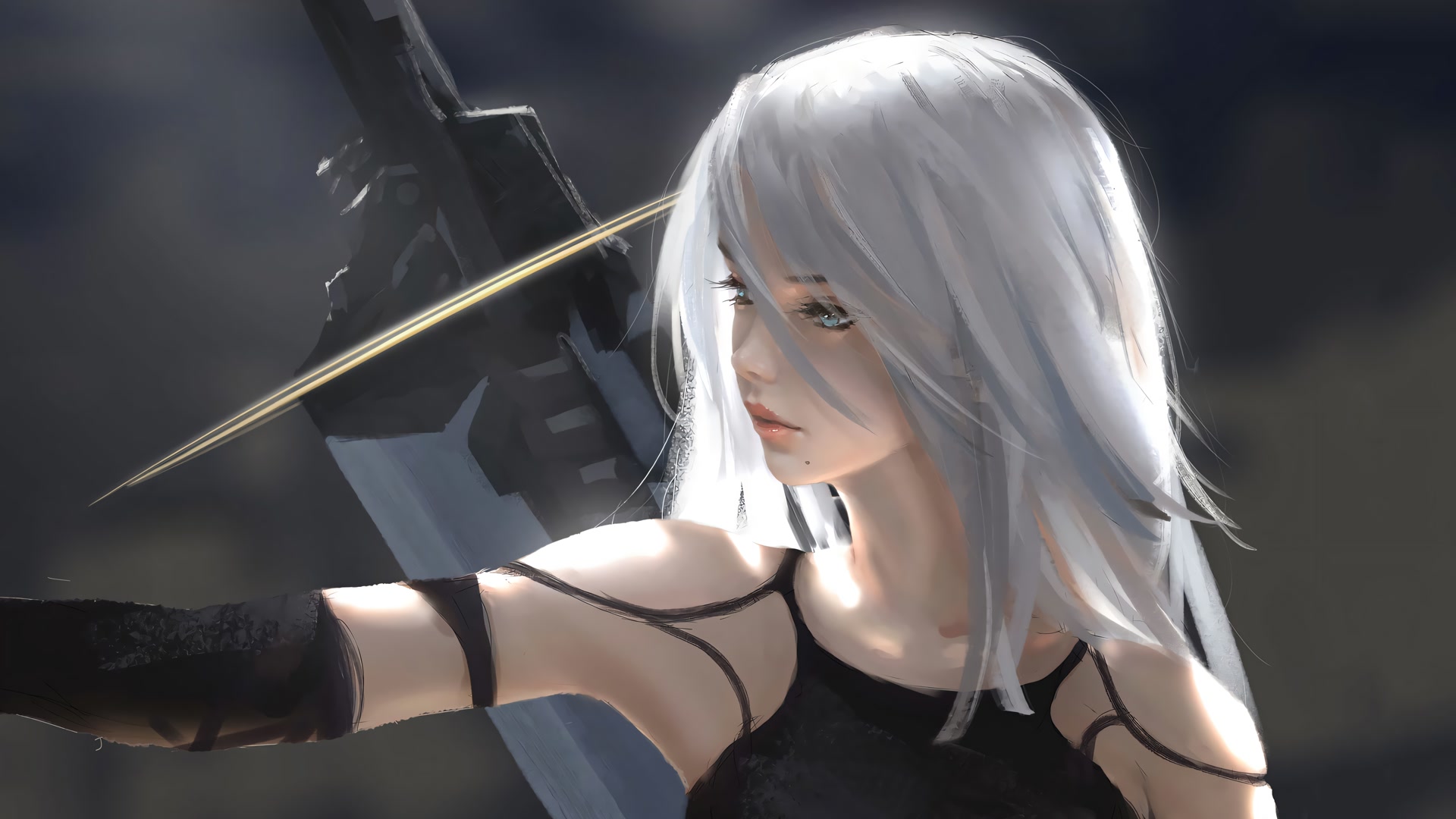白发巨剑少女