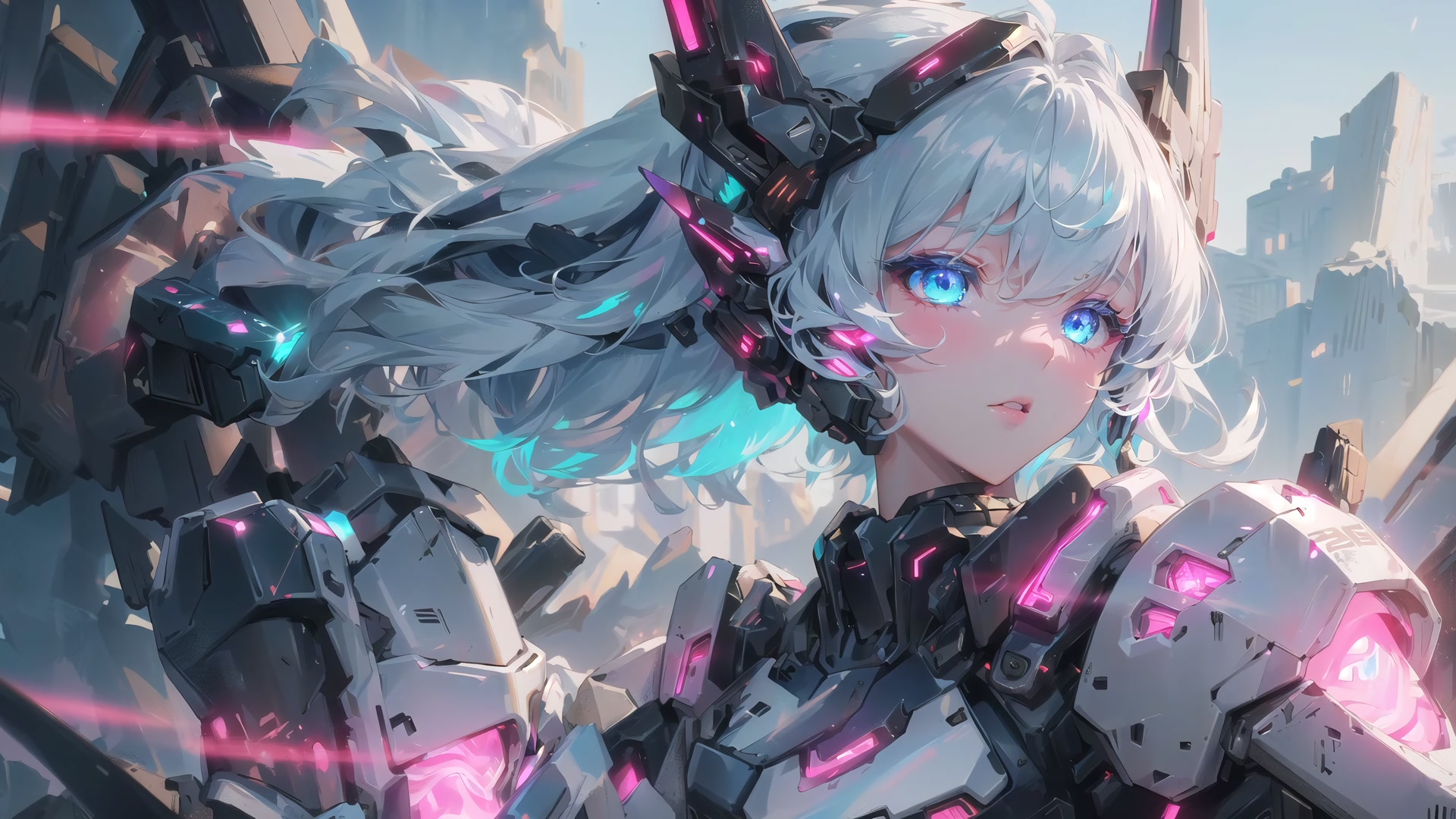 白发机甲少女