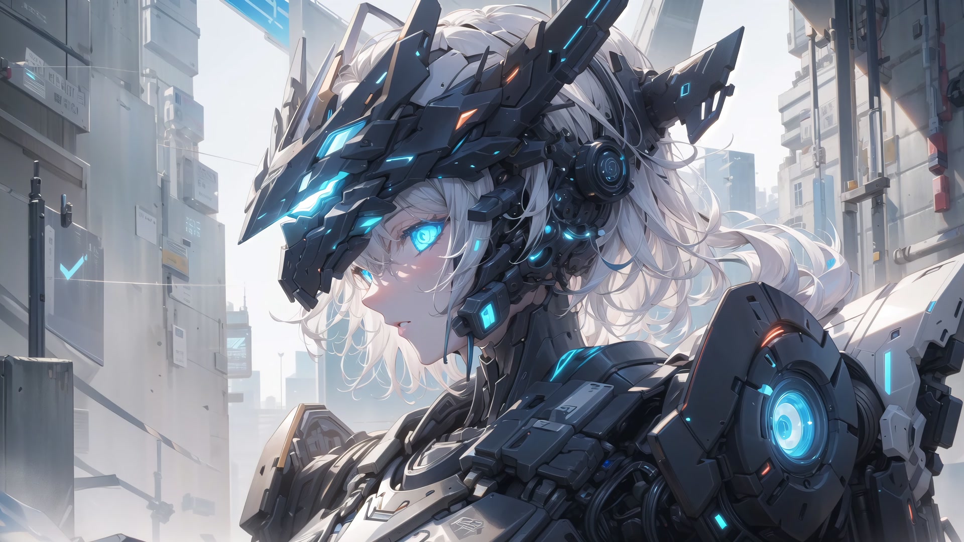 白发机甲少女