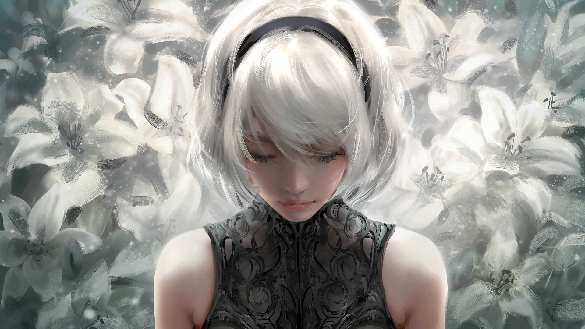 白发百合少女