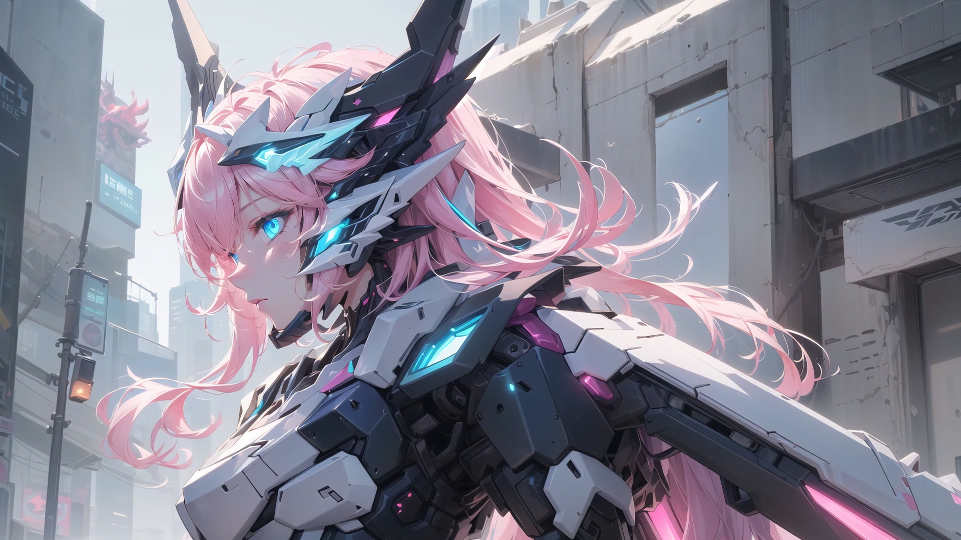 粉发机甲少女