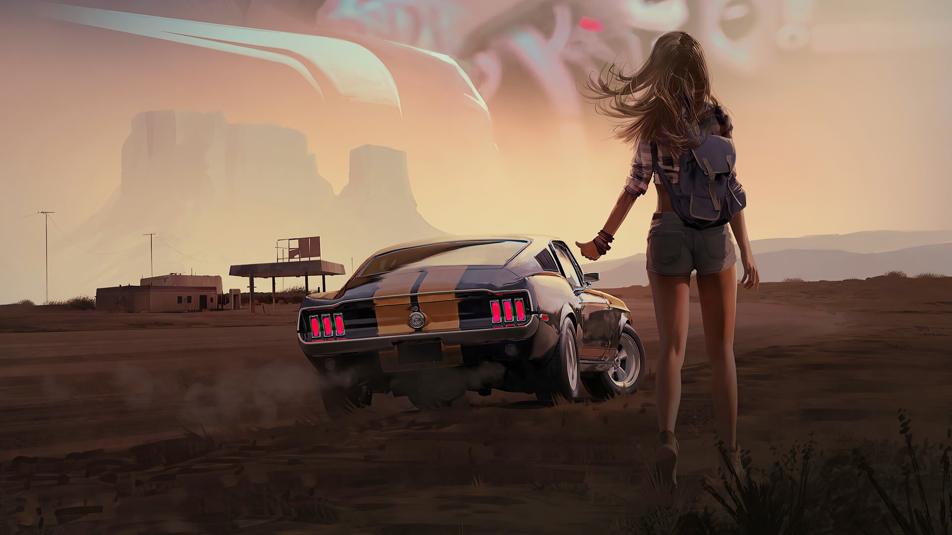 荒漠少女与车