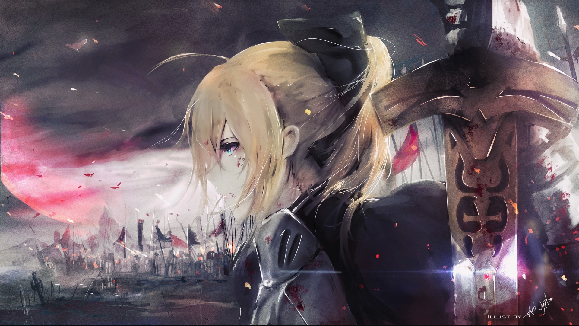 血染战场少女