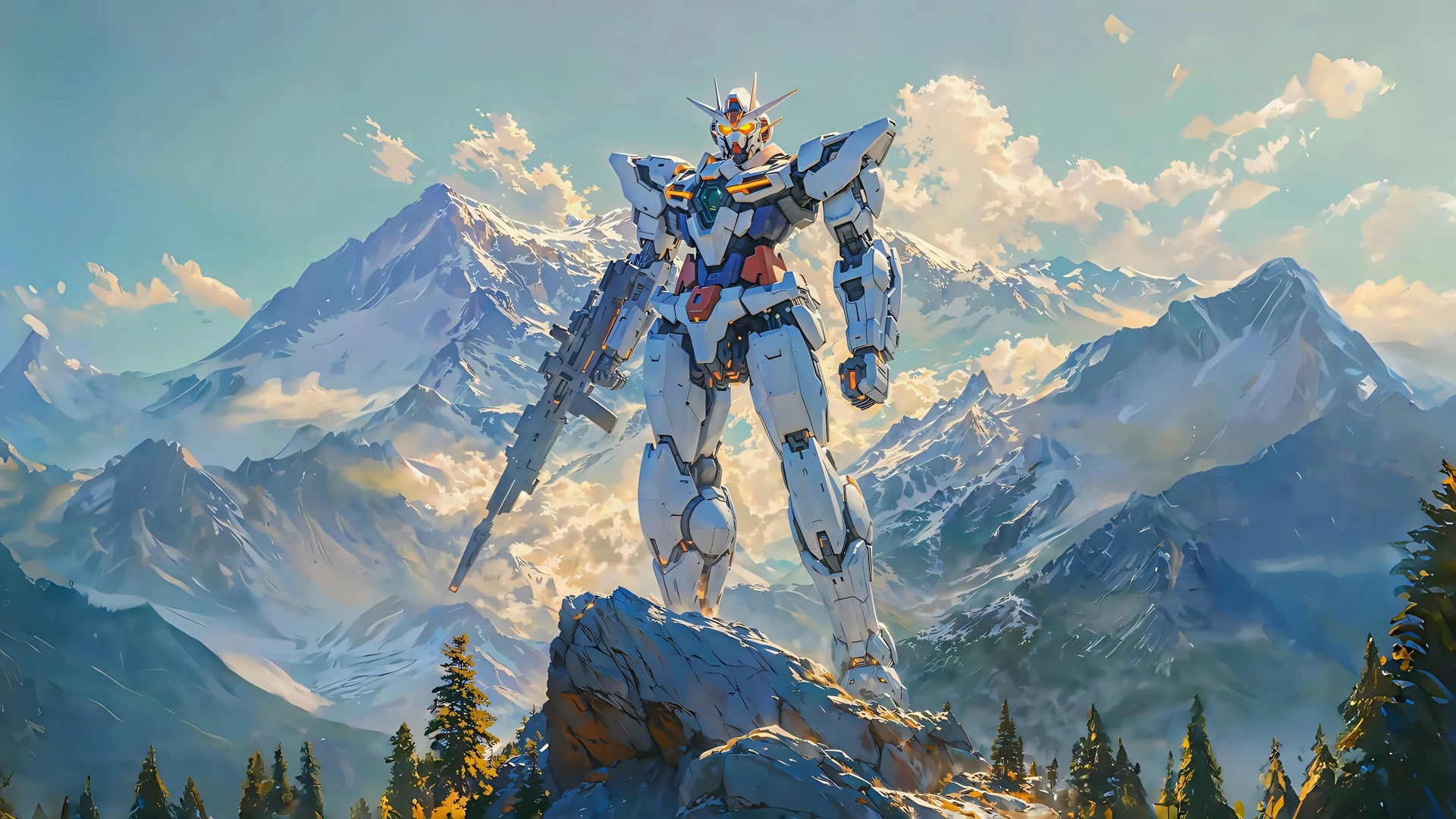 高达屹立山巅