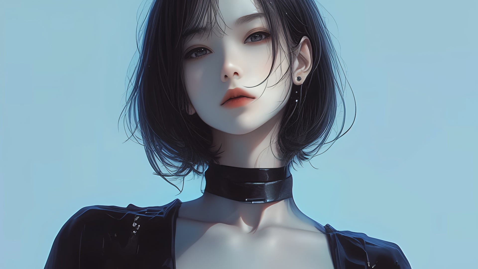 冷艳短发少女