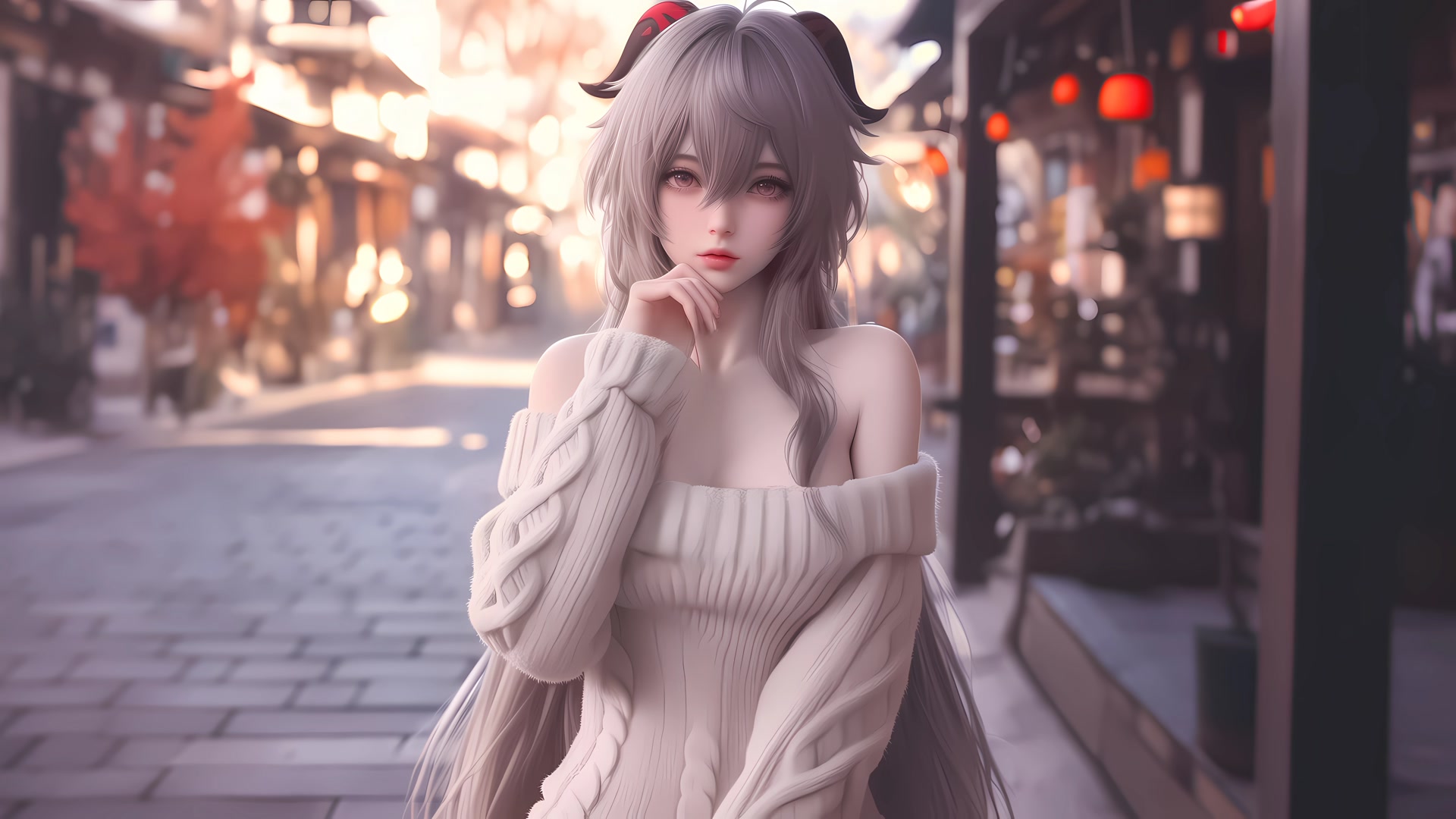 唯美白发少女