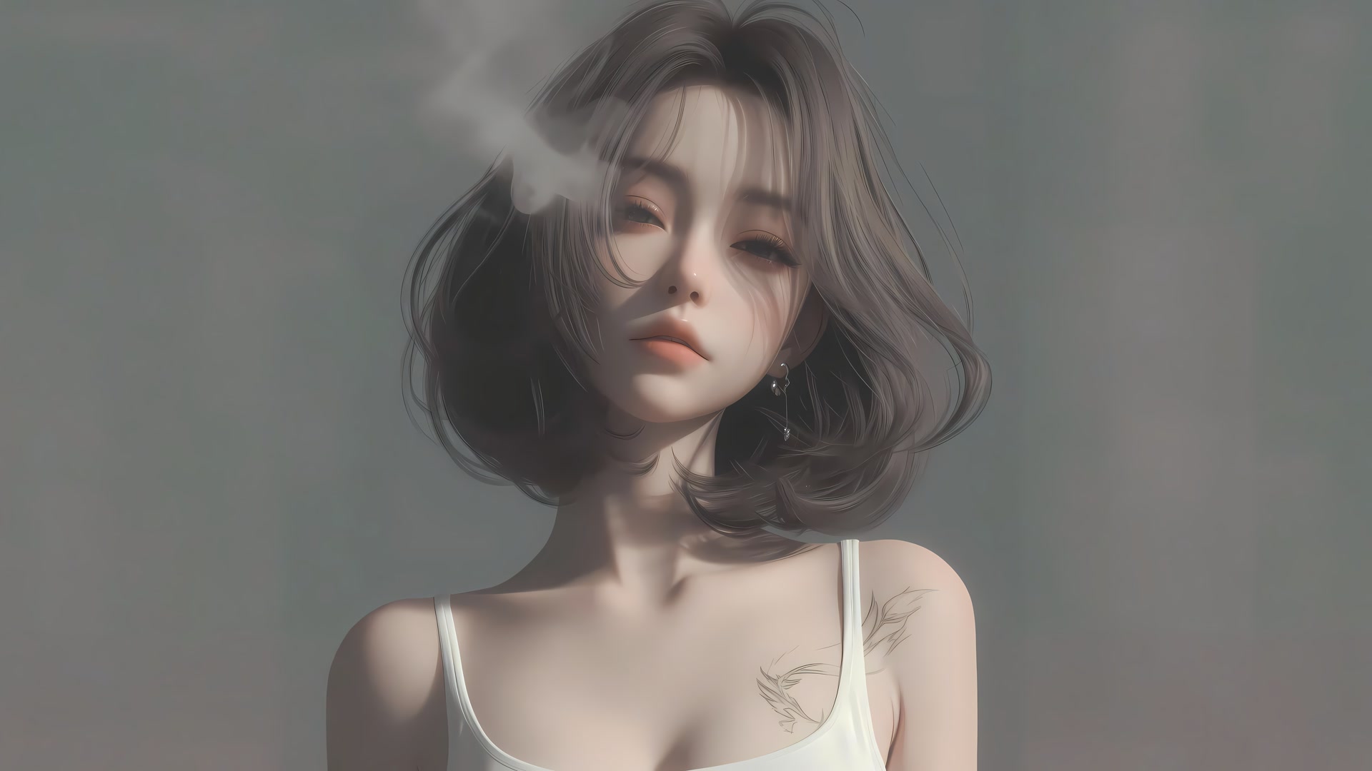 唯美短发少女